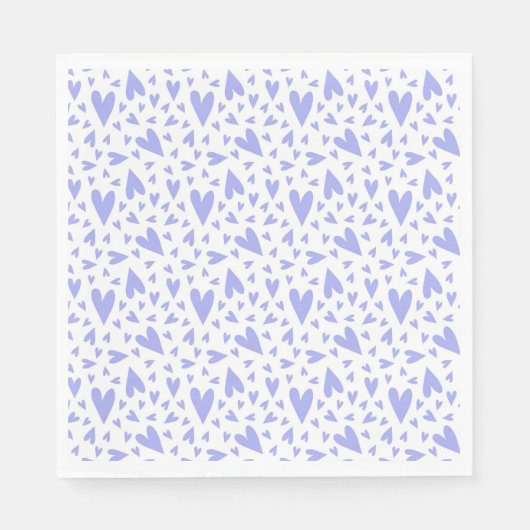 ラベンダーハートパターン スタンダードランチョンナプキン (正面)