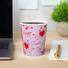 ラベンダーハートラブバレンタインデー 紙コップ