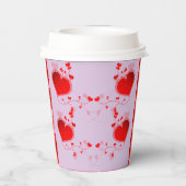 ラベンダーハートラブバレンタインデー 紙コップ (裏面)