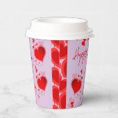 ラベンダーハートラブバレンタインデー 紙コップ (右)
