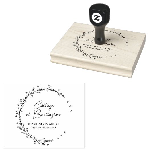 ラベンダーハートリース ラバースタンプ (押印)