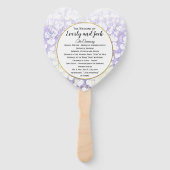 ラベンダーハートリーフツリー結婚式 プログラム ハンドファン (正面)