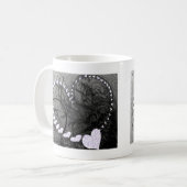 ラベンダーハート渦巻き コーヒーマグカップ (正面左)