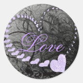 ラベンダーハート渦巻き – - ラウンドシール (正面)