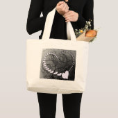 ラベンダーハート渦巻き ラージトートバッグ (正面(商品))