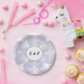 ラベンダーハート花 ペーパープレート (パーティー)