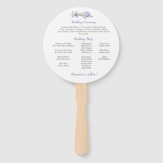 ラベンダーハーブと緑のリースプログラムファン ハンドファン (裏面)