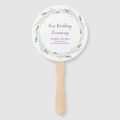 ラベンダーハーブと緑のリースプログラムファン ハンドファン (正面)