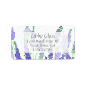 ラベンダーハーブウォーターカラーフラワーズ差出人住所 ラベル (正面)