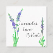 ラベンダーハーブ花気に皮植物植物 スクエア名刺 (正面)