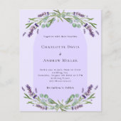 ラベンダーバイオレットアーチバジェット結婚式招待状 (正面)