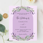 ラベンダーバイオレットアーチバジェット結婚式招待状