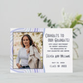 ラベンダーバイオレットゴールドフォイル卒業発表 箔招待状 (立ち正面)