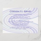 ラベンダーバイオレットゴールドフォイル卒業発表 箔招待状 (裏面)