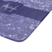 ラベンダーバイオレットスパークルズグリッターきらきら光るモノグラム カッティングボード (角)