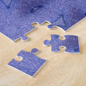 ラベンダーバイオレットパープル抽象芸術アート ジグソーパズル (側面)