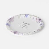ラベンダーバイオレットパープル春結婚フローラ ペーパープレート (アングル)