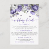 ラベンダーバイオレットフローラエレガントな結婚式詳細 エンクロージャーカード (正面)