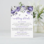 ラベンダーバイオレットフローラエレガントな結婚式詳細 エンクロージャーカード (スタンド正面)
