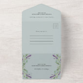 ラベンダーバイオレットフローラユーカリ結婚セージ オールインワン招待状 (外側)