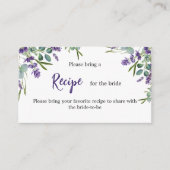 ラベンダーバイオレットフローラレシピブライダルシャワー エンクロージャーカード (正面)