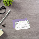 ラベンダーバイオレットフローラレシピブライダルシャワー エンクロージャーカード