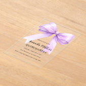 ラベンダーバイオレットボウ澄んキンセアニェラ アクリル招待状 (レイダウン)