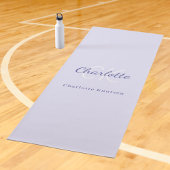 ラベンダーバイオレットモノグラムイニシャル名 ヨガマット