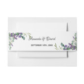 ラベンダーバイオレットユーカリの緑の名結婚前 招待状ベリーバンド (正面例)