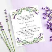ラベンダーバイオレット緑の予算結婚式招待状