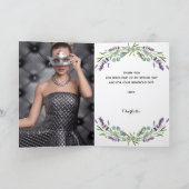 ラベンダーバイオレット花模様写真感謝してい誕生日あなた カード (内部)