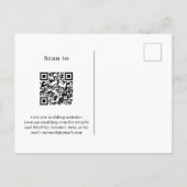 ラベンダーバイオレット花模様QR RSVP詳細結婚ズ インビテーションポストカード (裏面)