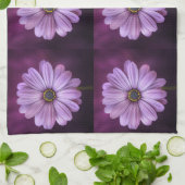 ラベンダーバイオレット花 キッチンタオル (折り畳み)