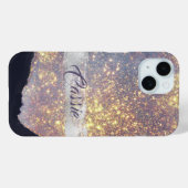 ラベンダーバイオレット金ゴールド星見本 Case-Mate iPhoneケース (裏面 (横))