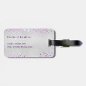 ラベンダーバイオレット銀花モノグラム名 ラゲッジタグ (裏面横)