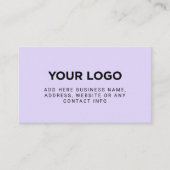 ラベンダーバイオレット |会社シンプルロゴ 名刺 (正面)