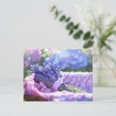 ラベンダーバスケットパープル春メドーハガキ ポストカード (スタンド正面)