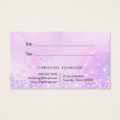 ラベンダーバタフフェイクグリッターアポイントメントカード (裏面)