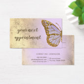 ラベンダーバタフライデザインアポイントメントカード (デスク)