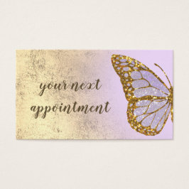 ラベンダーバタフライデザインアポイントメントカード