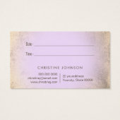 ラベンダーバタフライデザインアポイントメントカード (裏面)