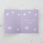 ラベンダーバタフライハッピーバースデー カード (内部)