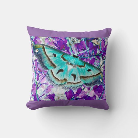 ラベンダーバタフライピロー クッション (正面)