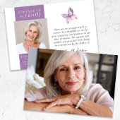 ラベンダーバタフライフォト葬儀サンキューカード サンキューカード