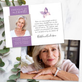 ラベンダーバタフライフォト葬儀サンキューカード サンキューカード