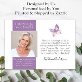 ラベンダーバタフライフォト葬儀サンキューカード サンキューカード