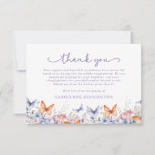 ラベンダーバタフライフローラ悔やみや弔慰ありがとう サンキューカード (正面)