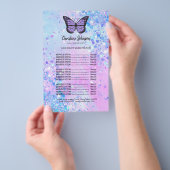 ラベンダーバタフライ美しいサロンフライヤー チラシ (ハンドル)