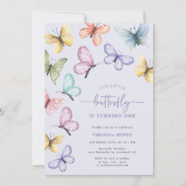 ラベンダーバタフライ誕生日 招待状