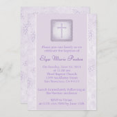 ラベンダーバプティスマ/《キリスト教》洗礼式や命名式招待状 招待状 (正面/裏面)